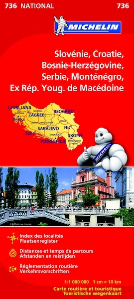 Michelin wegenkaart 736 Slovenie Kroatie Bosnie - (ISBN 9782067171954)