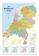 Nederland plano wandkaart in koker